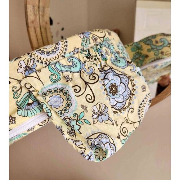 My Brest Friend Original Nursing Pillow for Breastfeeding, Yellow & Blue Paisley - Picture 6 of 10